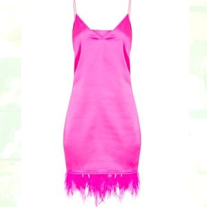 Pink PLT satin slip dress